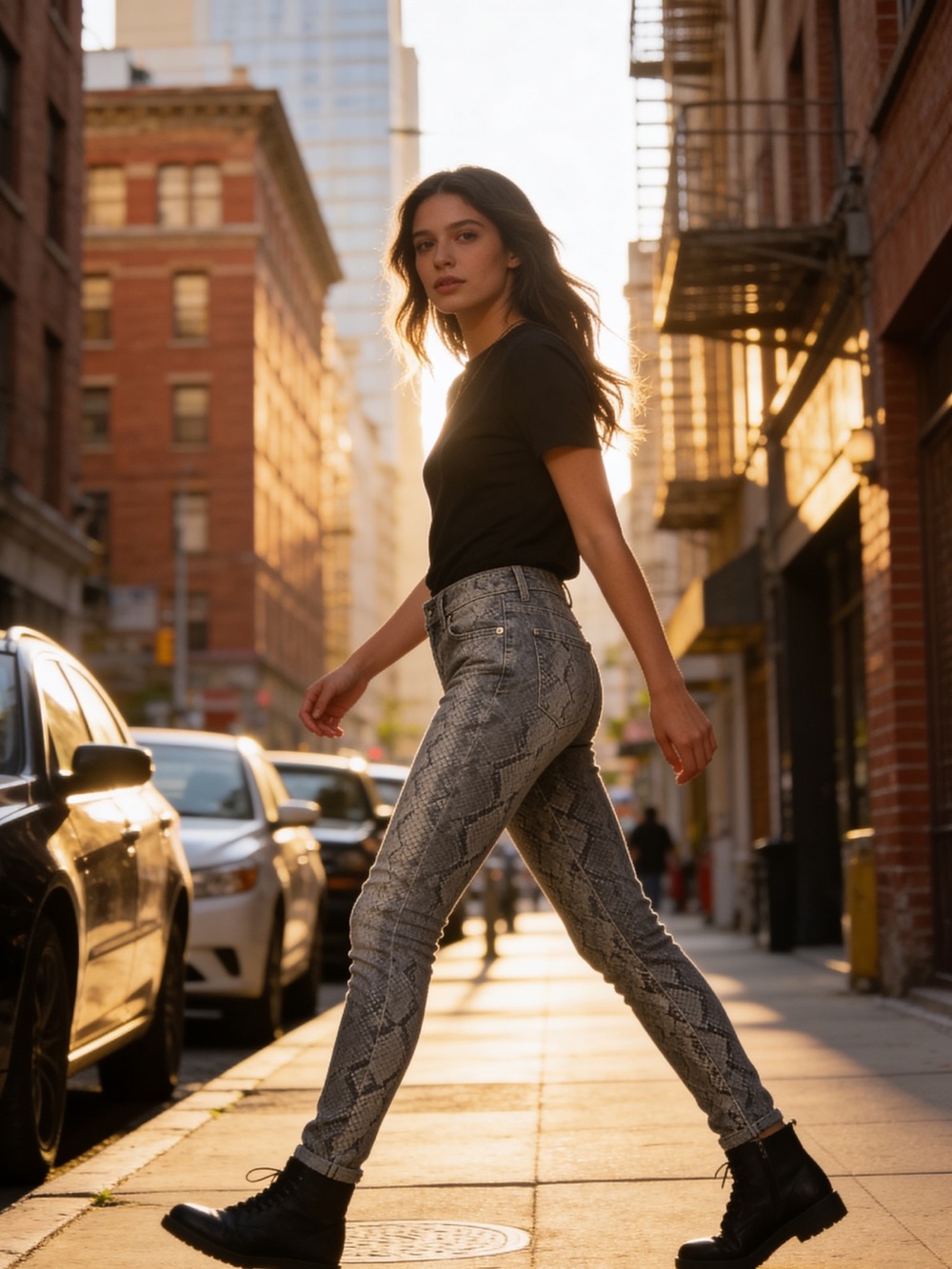 bebe: Snakeskin print grey/fade skinny Jeans. Sz 29